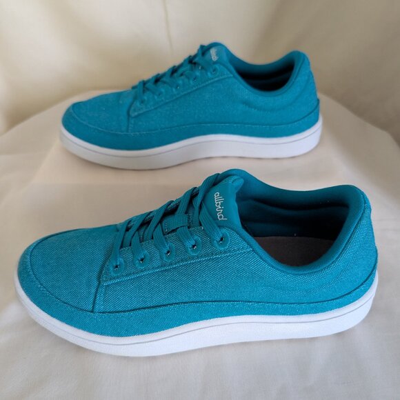 ALLBIRDS  WOMENS CANVAS PACERS SNEAKERS - SZ 8 - LACE UP THRIVE TEAL BLUE - Picture 2 of 10